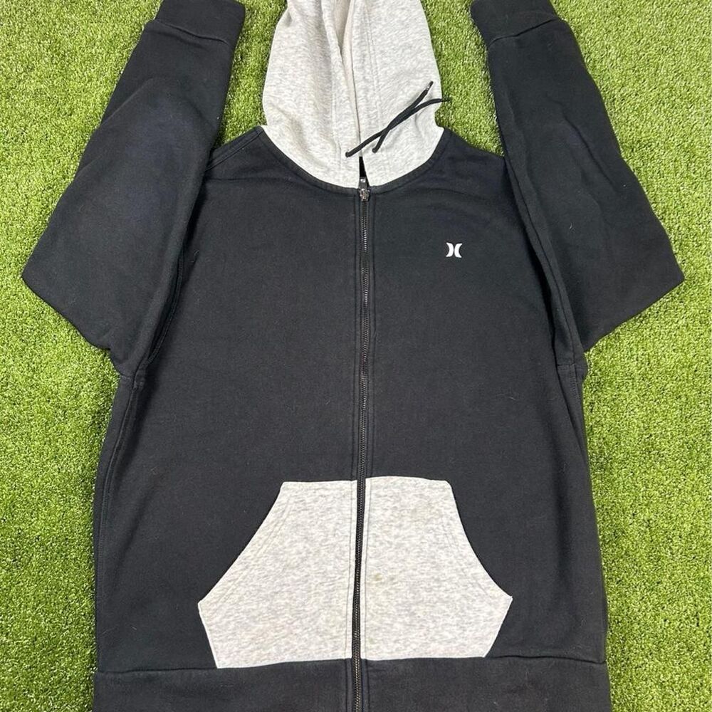 Hurley Men's Black and Grey Hoodie
